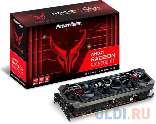 Видеокарта PowerColor Radeon RX 6700 XT AXRX 6700XT 12GBD6-3DHE/OC 12288Mb в Москвe