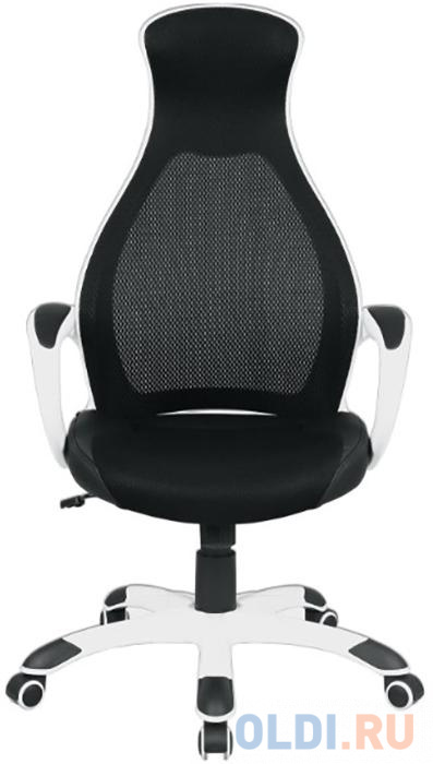Кресло офисное BRABIX "Genesis EX-517", пластик белый, ткань/экокожа/сетка черная, 531573