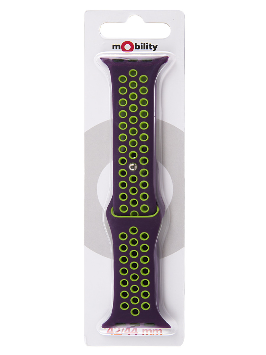 Ремешок mObility для Apple Watch, 42-44 мм, Дизайн 1, фиолетовый (УТ000018908)