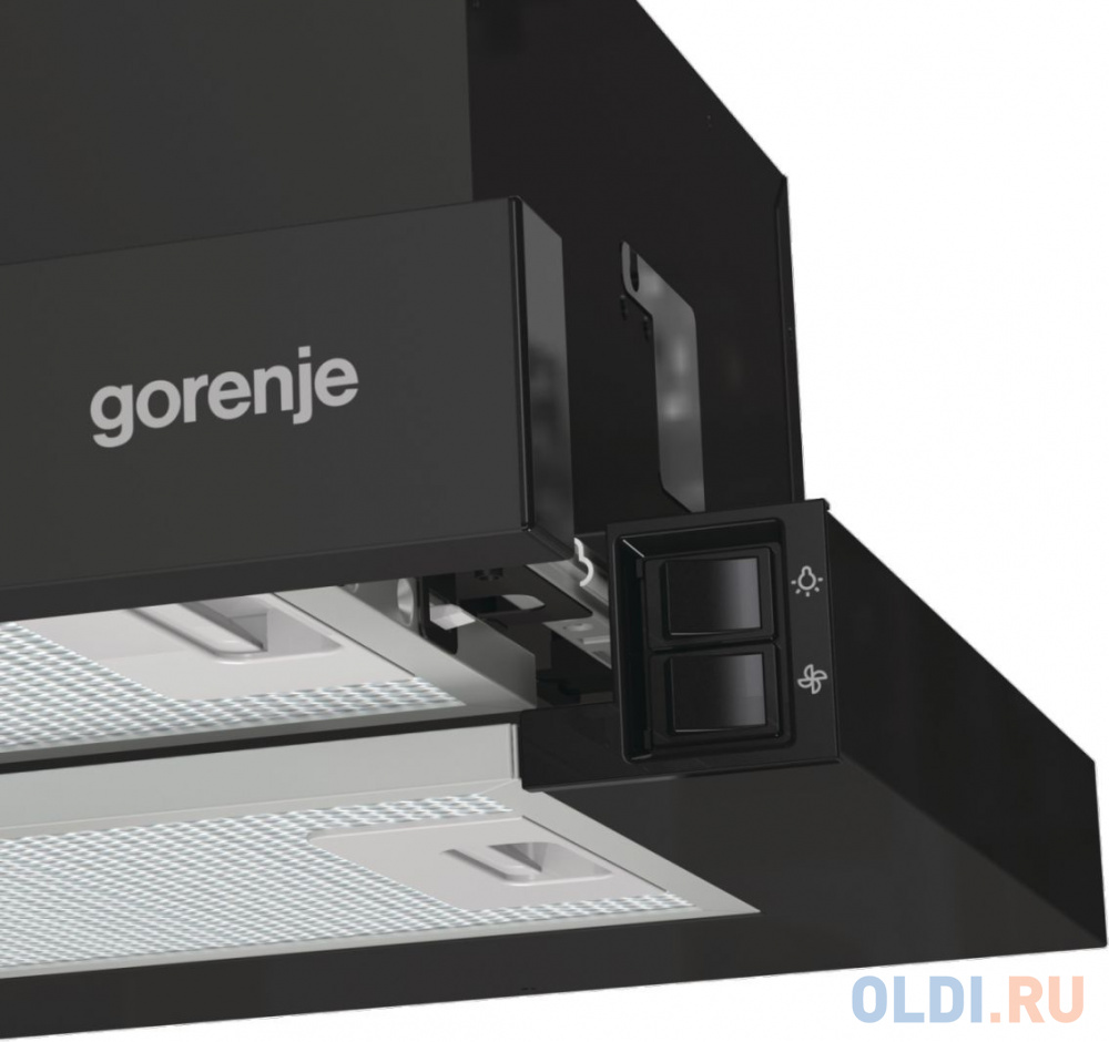 Вытяжка встраиваемая Gorenje TH606E4B черный управление: кнопочное (1 мотор)