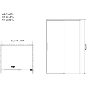 Душевая дверь Grossman Fly1 110х190 (GR-D110Fl1) в Москвe