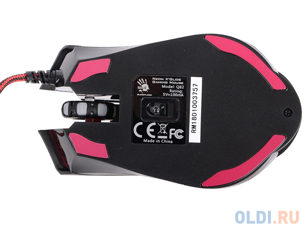 Мышь A4tech Bloody Q82 черный/рисунок оптическая (3200dpi) USB игровая (8but)