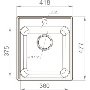 Кухонная мойка Reflection Quadra RF0243GR серая