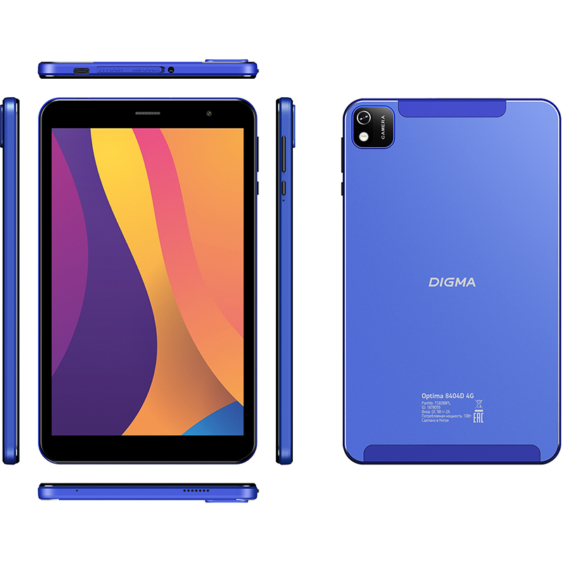 Планшет Digma Optima 8404D (Spreadtrum SC9863 1.6Ghz/4096Mb/64Gb/4G/GPS/Wi-Fi/Bluetooth/Cam/8.0/1920x1200/Android)