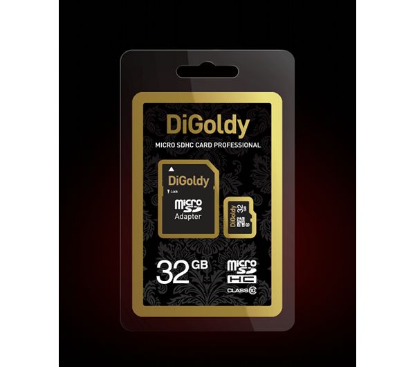 Карта памяти DiGoldy MicroSDHC 32Gb Class 10 UHS-I Extreme DG032GCSDHC10-AD  + adapter