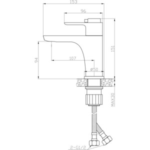 Смеситель для раковины Rossinka с термостатом, хром (RS50-11) в Москвe