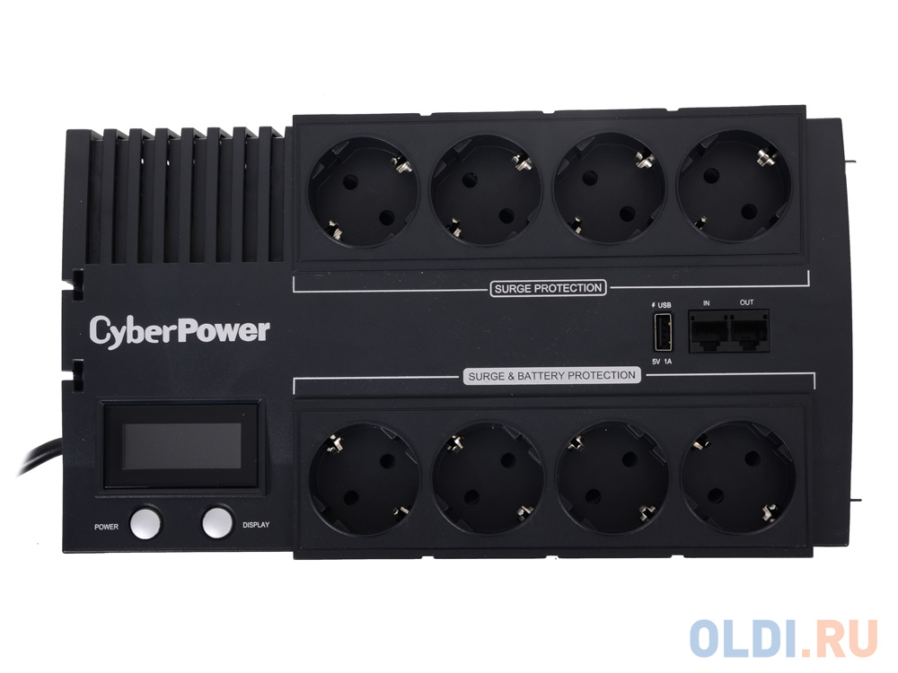 ИБП CyberPower BR1000ELCD 1000VA/600W USB/RJ11/45 (4+4 EURO)