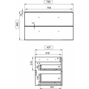 Тумба с раковиной Cersanit Lara 80 орех (64138 + S-UM-COM80/1-w)