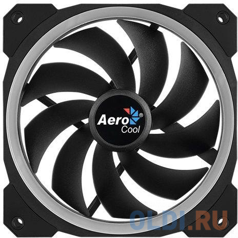 Вентилятор Aerocool ORBIT , 120x120x25мм, 16,8 млн. цветов, RGB подсветка в виде двойного кольца, 3-Pin, 1200 об/мин, 55,9 CFM, 14,1 дБА в Москвe