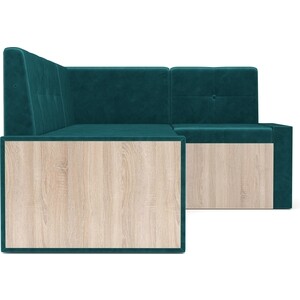 Кухонный угловой диван Mebel Ars Таллин (Бархат сине-зеленый STAR VELVET 43 BLACK GREEN) 191х83х121 см (M11-22-2) в Москвe