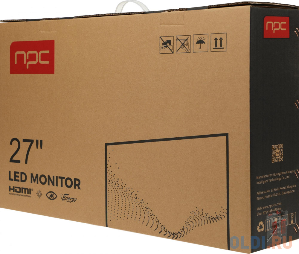 Монитор NPC 27" MF2704 черный IPS LED 5ms 16:9 HDMI матовая 250cd 178гр/178гр 1920x1080 75Hz VGA FHD 4кг