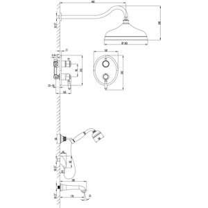 Душевая система Lemark Villa с изливом, хром (LM4822C)