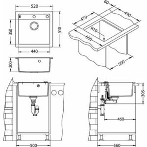 Кухонная мойка Alveus FormIC 20 черная (1103766)