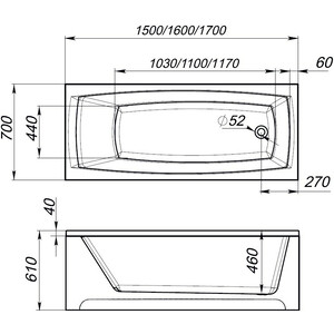 Акриловая ванна Lasko Rest 150х70 (DS02Rt15070. Lasko)