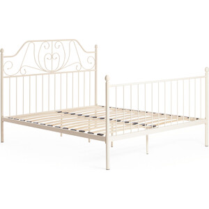 Кровать TetChair Eric Wood slat base металл 160x200 (Queen bed) белый (butter white)