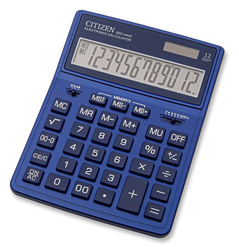 Калькулятор бухгалтерский Citizen SDC-444XRNVE темно-синий