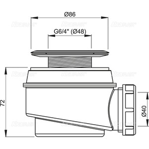 Сифон для душевого поддона AlcaPlast D50 с нержавеющей решеткой d86 (A46-60)