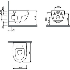 Комплект унитаза Am.Pm Awe с инсталляцией Grohe, клавиша хром, сиденье микролифт (C111738SC, 38775001)