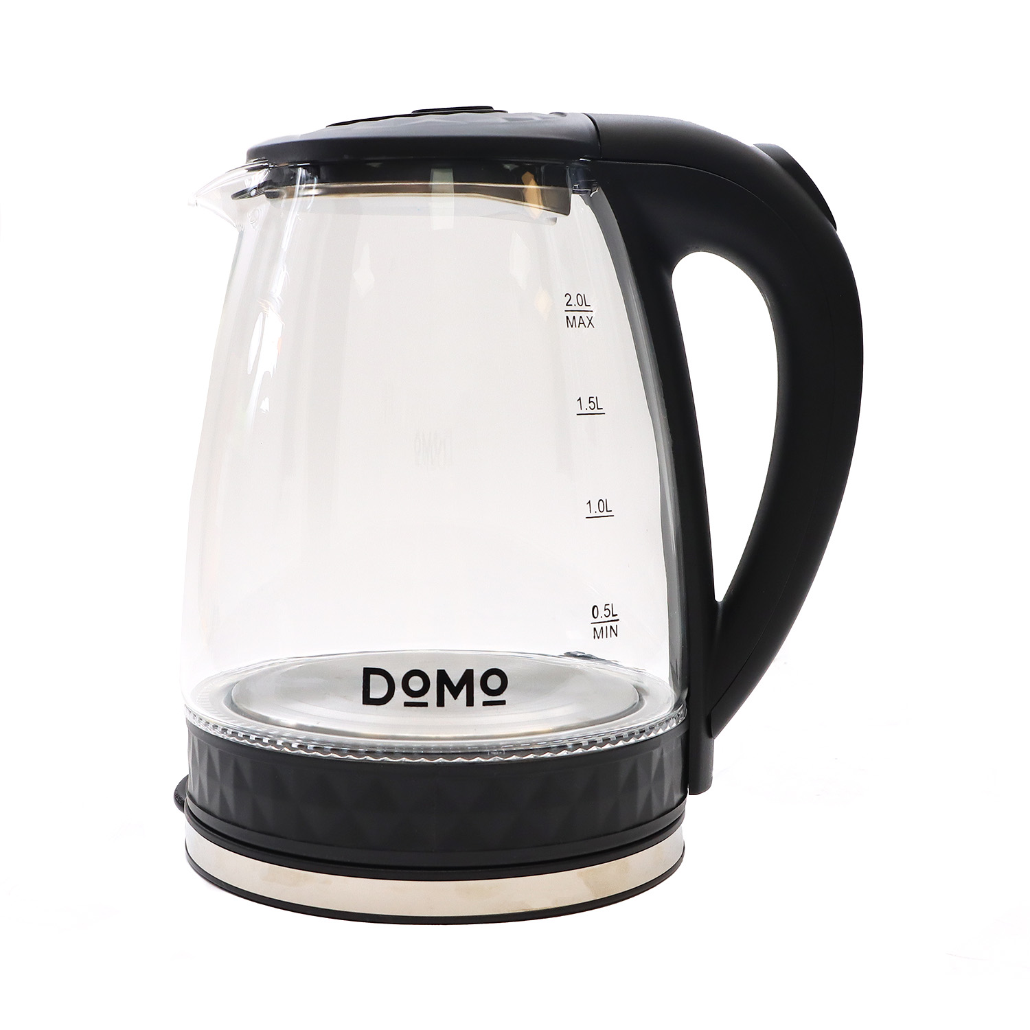 Чайник DOMO SML1802 2л. 2 кВт, стекло/пластик, прозрачный/черный (SML1802GL)