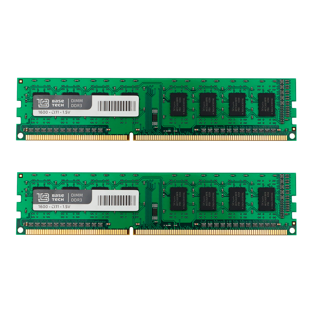 Комплект памяти DDR3 DIMM 8Gb (2x4Gb), 1600MHz, CL11, 1.5V, BaseTech (BTD31600C11-4GN-K2) Bulk (OEM)