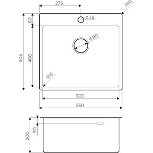 Кухонная мойка Omoikiri Amadare 55 IN нержавеющая сталь (4993718)