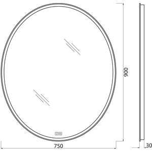 Зеркало BelBagno Spc-Vst 75х90 с подсветкой, сенсор, подогрев (SPC-VST-750-900-LED-TCH-WARM)