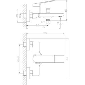 Смеситель для ванны Orange Gauss хром (M30-100cr)