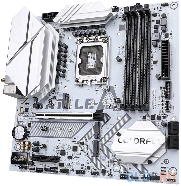 Материнская плата Colorful BATTLE-AX B760M-WHITE WIFI V20 B760 LGA1700 4xDDR4 1xPCIEx16 1xPCIEx4 3xM.2 2xTypeC 5xUSB3.2Gen1 6xUSB2.0 4xSATA3.0 2.5G DP