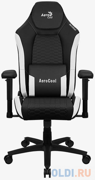 Кресло для геймеров Aerocool CROWN Leatherette Black White чёрный белый