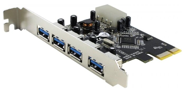 Контроллер USB 3.0 Orient VA-3U4PE, внешние порты: 4xUSB 3.0, PCI-E, Retail (29326)
