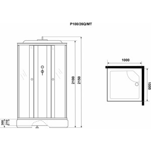 Душевая кабина Niagara Promo P100/26Q/MT 100х100х215