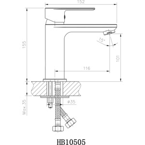 Смеситель для раковины Haiba хром (HB10505) в Москвe