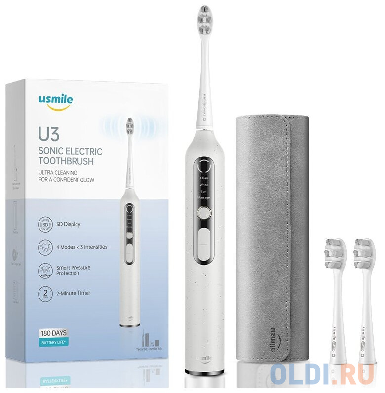 Электрическая зубная щетка WHITE U3 80230014 USMILE