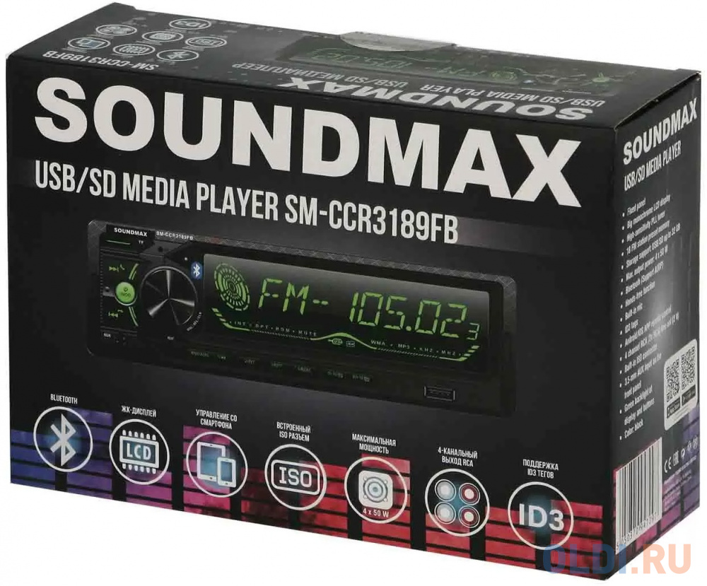 Автомагнитола Soundmax SM-CCR3189FB 1DIN 4x50Вт в Москвe