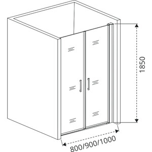 Душевая дверь Good Door Fantasy SD 90х185 прозрачная, хром (SD-90-C-CH) в Москвe