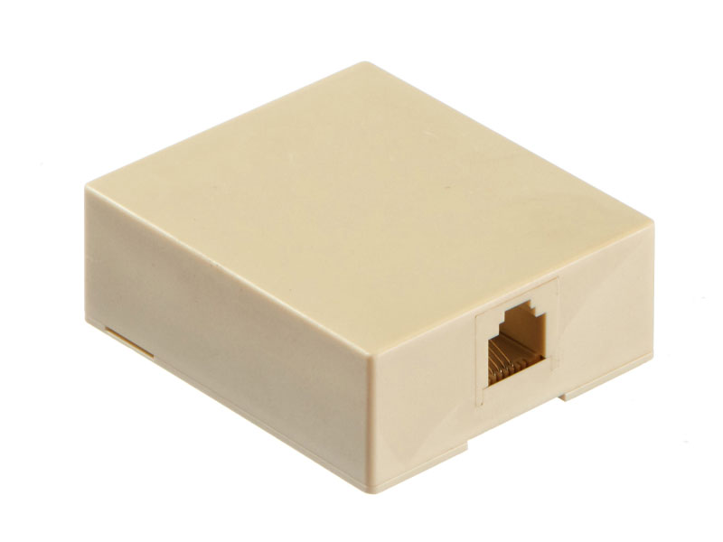 Розетка RJ-11 открытый монтаж, бежевый, Netko (LX-203 4w BEIGE)