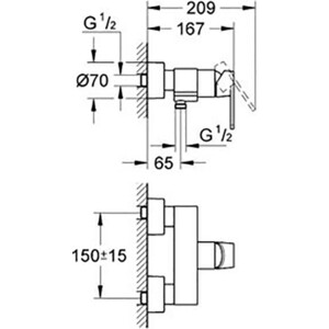 Смеситель для душа Grohe Quadra белая луна (32637LS0)