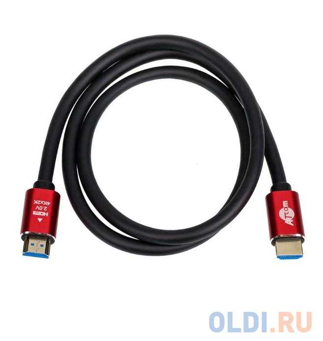 Кабель HDMI 1м Atcom AT5940 круглый черный/красный
