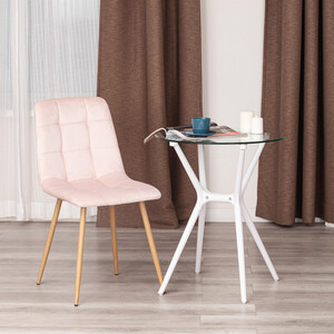 Стул TetChair CHILLY (mod. 7094-1) / 1 шт. в упаковке, вельвет/металл, pink (розовый) HLR39 / натуральный