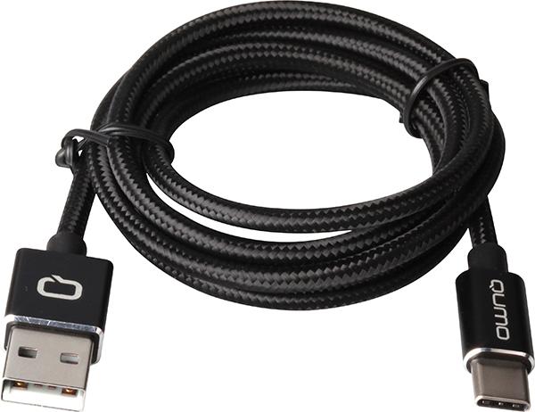 Кабель USB (AM)-USB Type-C(m), OTG, 2A, 1м, черный Qumo (21718)