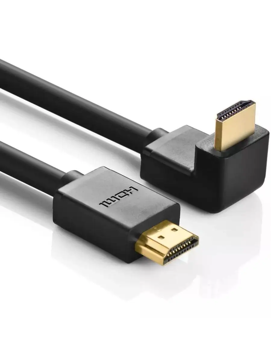 Кабель HDMI(19M)-HDMI(19M) прямой+правый угол v2.0 4K, экранированный, 2 м, черный UGREEN HD103 (10173)