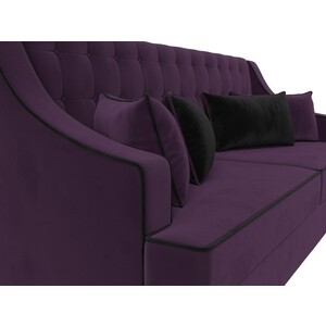 Прямой диван Лига Диванов Марк велюр фиолетовый\черный (111900)