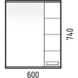 Шкаф-зеркало Corozo Денвер 60 с подсветкой (SD-00000533) в Москвe