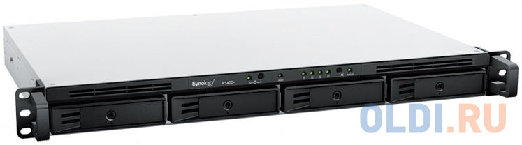 Сетевое хранилище Synology RackStation RS422+ (1U, 4x3.5/2.5" HDD, 2-core 2.6 GHz,	2 GB DDR4 ECC, 2xGbE LAN)