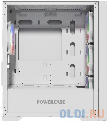 Powercase ByteFlow Micro White, Tempered Glass, 4х 120mm ARGB fans, ARGB HUB, белый, mATX  (CAMBFW-A4)