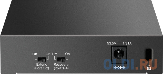 TP-Link LS105GP, Настольный коммутатор с 5 гигабитными портами (4 порта PoE+), 802.3af/at, бюджет PoE — 65 Вт, до 250 метров