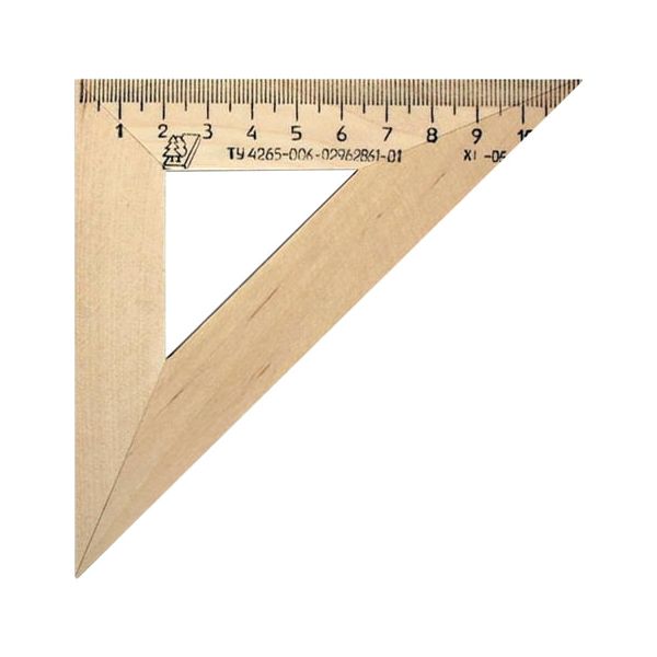 Треугольник деревянный, угол 45, 11 см, УЧД, С138, (25 шт.)