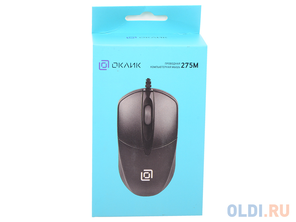 Мышь Oklick 275M черный оптическая (1000dpi) USB (2but)