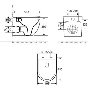 Комплект унитаза Grossman GR-4451 DuofixBasic Delta тонкий микролифт, белый, клавиша хром