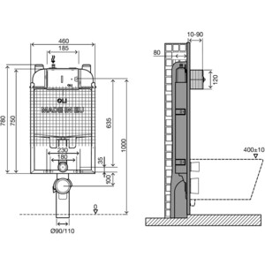 Смывной бачок OLI 74 Plus Simflex механический (601901)